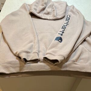 Carhartt Tan and Purple Pullover with High Collar